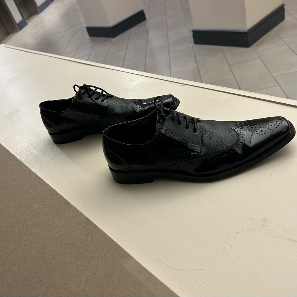 Giorgio V - Styled in Italy- leather- Very good shape-Size 12 1/2…Black cool - Picture 6 of 7